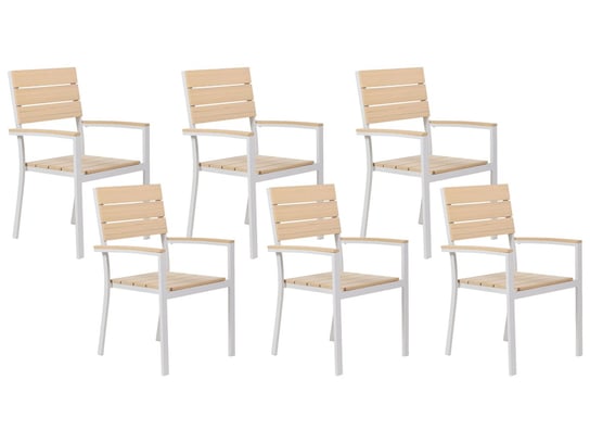 Zestaw 6 krzeseł ogrodowych beżowy COMO Beliani