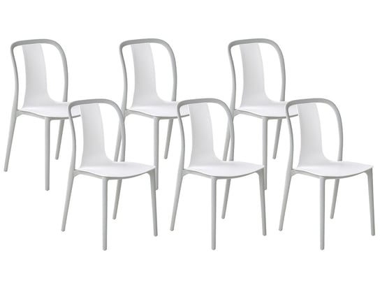 Zestaw 6 krzeseł ogrodowych biało-szary SPEZIA Beliani