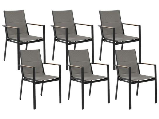 Zestaw 6  krzeseł ogrodowych czarny BUSSETO Beliani