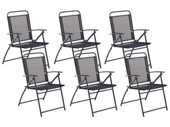 Zestaw 6 krzeseł ogrodowych czarny LIVO Beliani