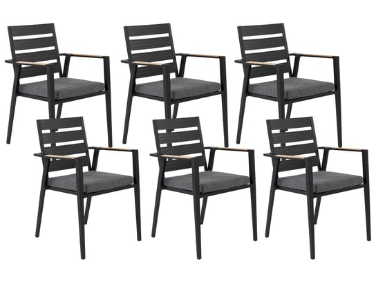Zestaw 6 krzeseł ogrodowych czarny TAVIANO Beliani