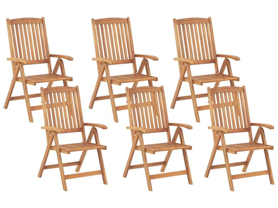 Zestaw 6 krzeseł ogrodowych drewniany jasny JAVA Beliani