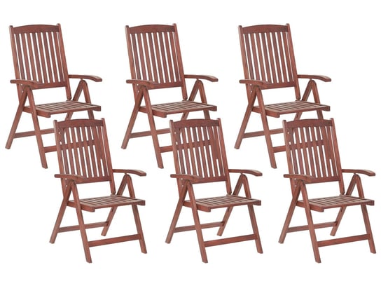 Zestaw 6 krzeseł ogrodowych drewnianych TOSCANA Beliani