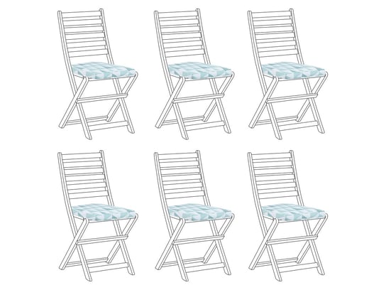 Zestaw 6 poduszek na krzesła ogrodowe w trójkąty niebiesko-biały TOLVE Beliani