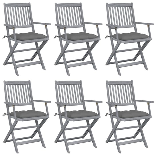 Zestaw 6 składanych krzeseł jadalnianych z poduszk Inna marka