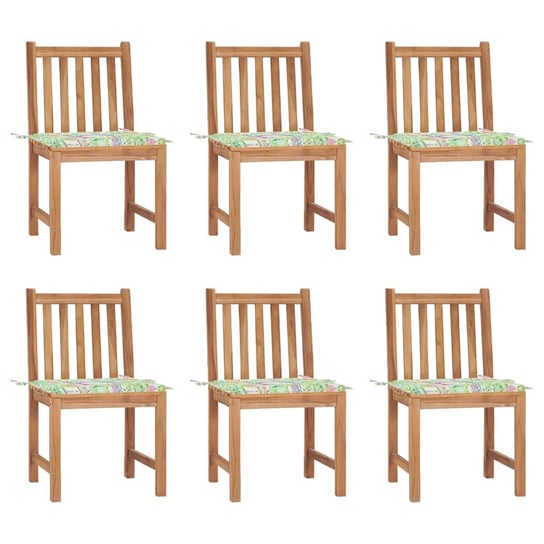 Zestaw 6 solidnych krzeseł ogrodowych z drewna tek Inna marka