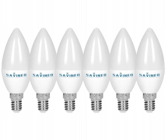 Zestaw 6 szt Żarówka E14 świeczka LED 10W 4000k neutralna biel Savineo