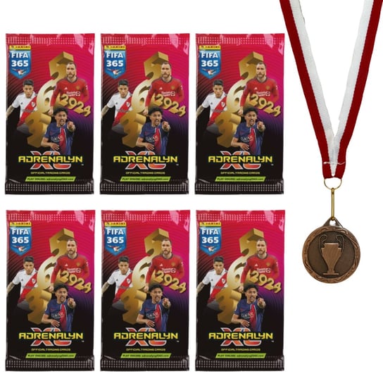 Zestaw 6X Saszetka Karty PANINI FIFA 365 Adrenalyn XL 2024 + Medal Inna marka