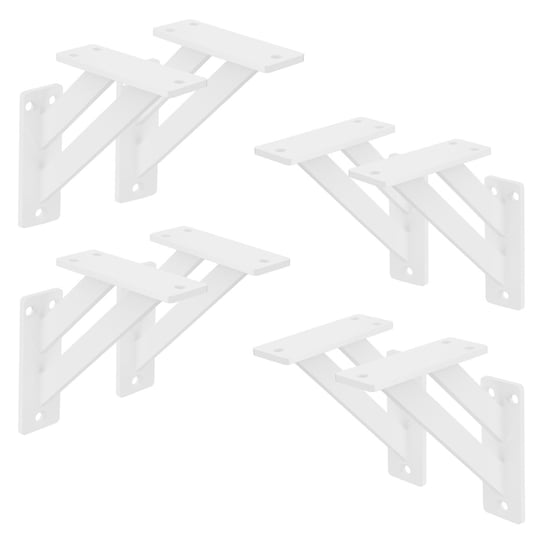 Zestaw 8 aluminiowych wsporników półek Wspornik półki Wspornik półki Wspornik półki Biały ML-DESIGN