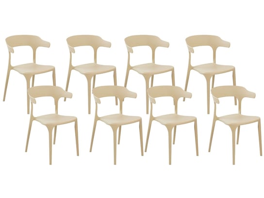 Zestaw 8 krzeseł do jadalni beżowe GUBBIO Beliani