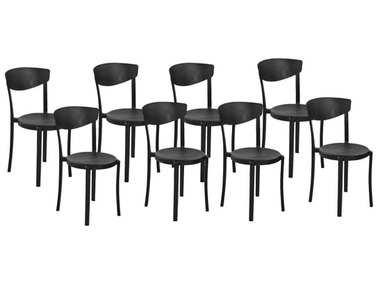 Zestaw 8 krzeseł do jadalni czarny VIESTE Beliani