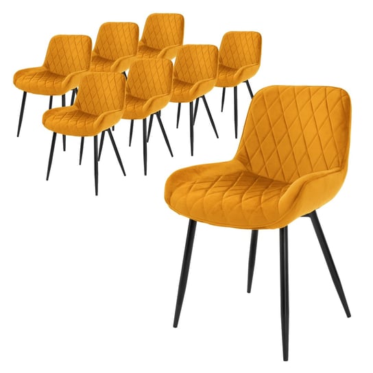 Zestaw 8 krzeseł do jadalni krzesła do salonu krzesła tapicerowane krzesło kuchenne aksamit ML-DESIGN