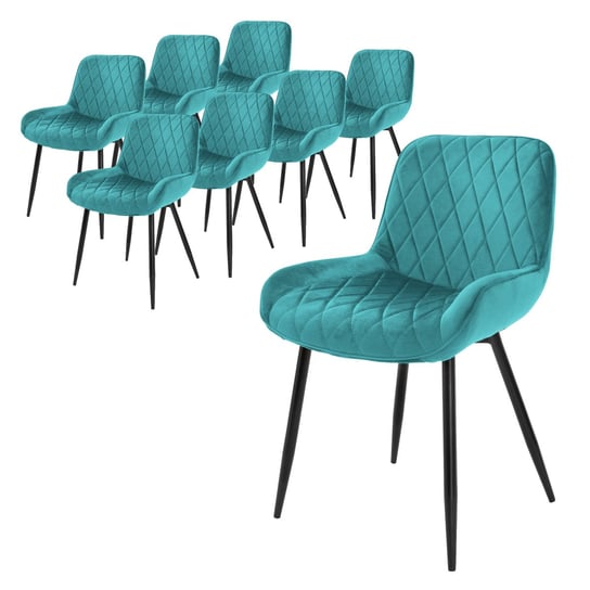 Zestaw 8 krzeseł do jadalni krzesła do salonu krzesła tapicerowane krzesło kuchenne krzesło aksamitne ML-DESIGN