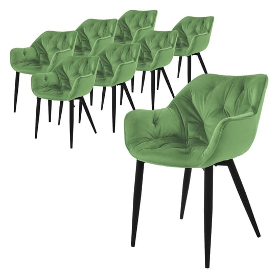 Zestaw 8 krzeseł do jadalni krzesła tapicerowane krzesła do salonu krzesła kuchenne aksamitne ML-DESIGN