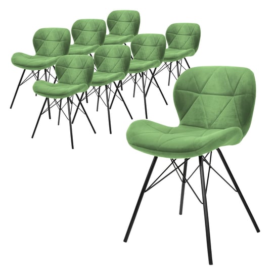 Zestaw 8 krzeseł do jadalni krzesło kuchenne krzesło do salonu krzesło tapicerowane aksamitem ML-DESIGN