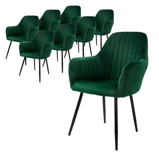 Zestaw 8 krzeseł Krzesła do jadalni Krzesła do salonu Krzesło kuchenne Krzesło tapicerowane Velvet ML-DESIGN