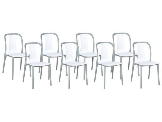 Zestaw 8 krzeseł ogrodowych biało-szary SPEZIA Beliani