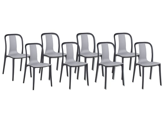 Zestaw 8 krzeseł ogrodowych szaro-czarny SPEZIA Beliani