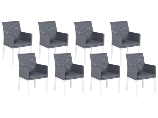 Zestaw 8 krzeseł ogrodowych szary BACOLI Beliani