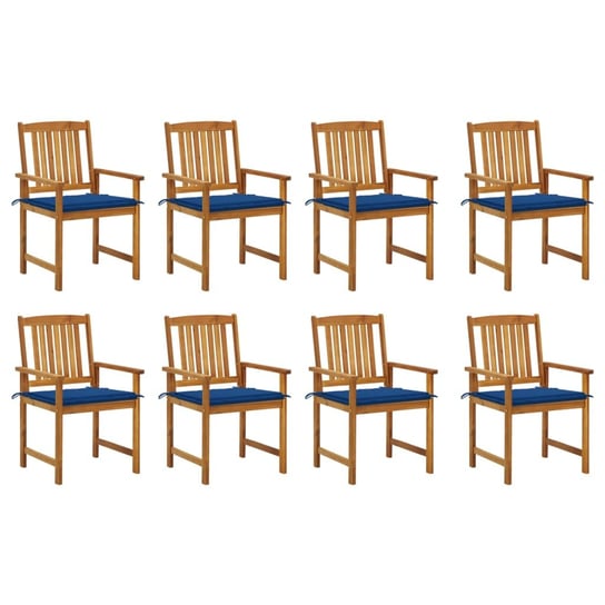Zestaw 8 krzeseł ogrodowych z poduszkami, drewno a Inna marka