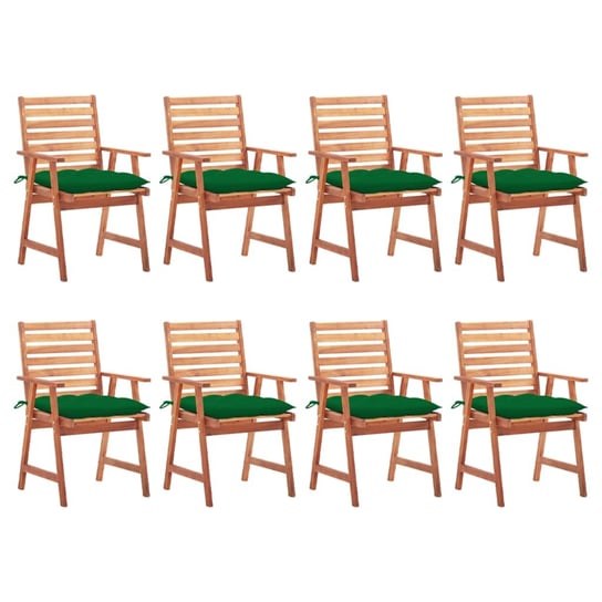 Zestaw 8 krzeseł ogrodowych z poduszkami, drewno a Inna marka