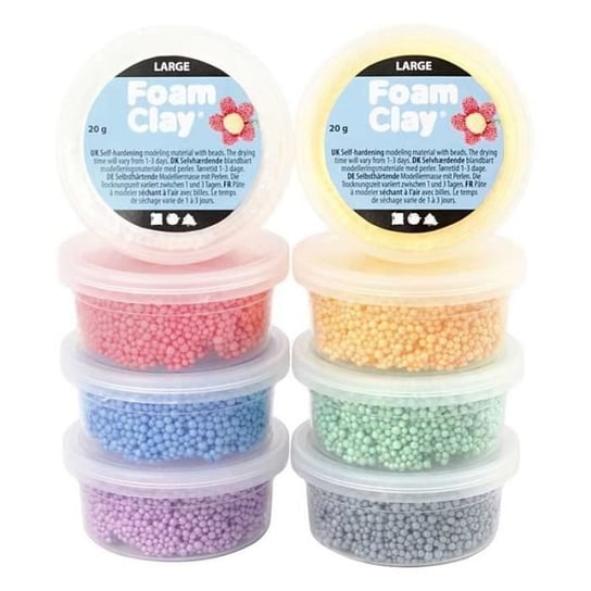 Zestaw 8 modeli glinek Foam Clay - marka FOAM CLAY - Pastelowe kolory - Samoutwardzalny - Dla dzieci od 5 roku życia Inna marka