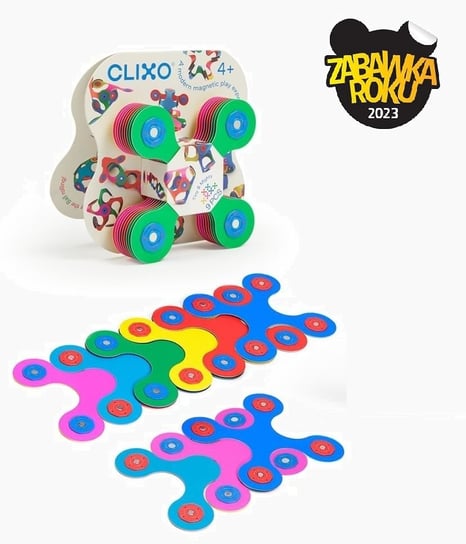 Zestaw 9 Klocków Magnetycznych Clixo, Różnokolorowe / Clixo CLIXO