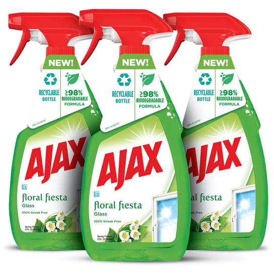 Zestaw AJAX płyn do mycia szyb spray KONWALIA 3x500 ml Ajax