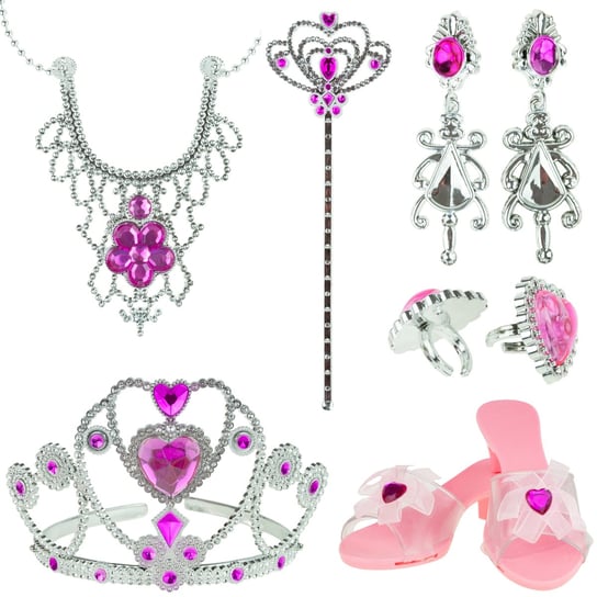 Zestaw Akcesoriów Dla Małej Księżniczki Pantofelki Biżuteria Korona Tiara MARTOM