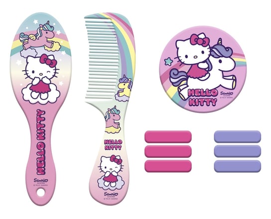 Zestaw Akcesoriów Do Włosów W Kosmetyczce Hello Kitty 10 Elementów Hk50104 Kids Euroswan