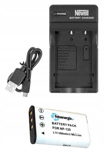 Zestaw Akumulator Fotoenergia Fuji Np-120+ Ładowarka Dc-Usb Inny producent