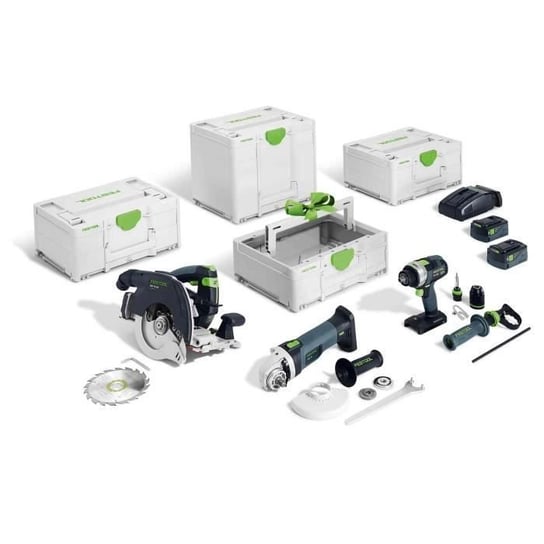 Zestaw akumulatorowy FESTOOL Carpentry Combo - HKC 55 + TPC 18 + AGC 18 + TB M 137 Festool