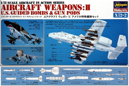 Zestaw amerykańskich bomb specjalnych (Aircraft Weapons II) 1:72 Hasegawa X72-2 HASEGAWA