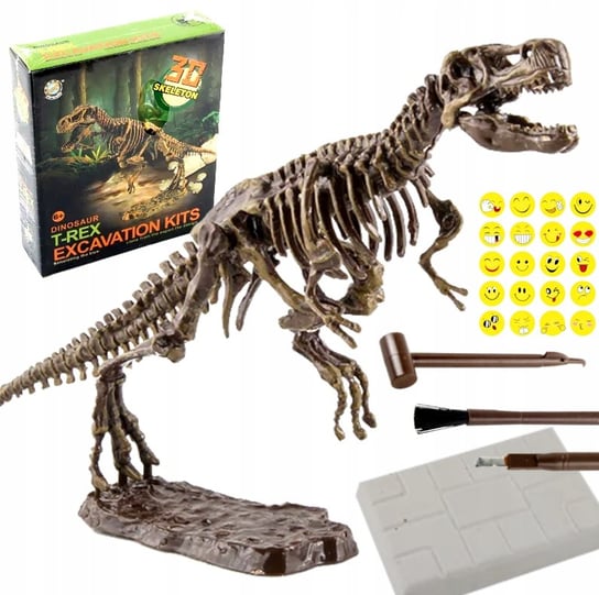 Zestaw Archeolog Paleontolog Wykopaliska Skamieliny Dinozaur Szkielet T-Rex + Naklejki HappyBaby