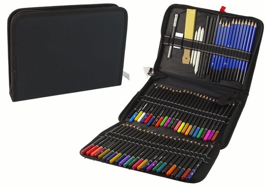 Zestaw artystyczny w piórniku, kredki i ołówki, 95 elementów Inna marka