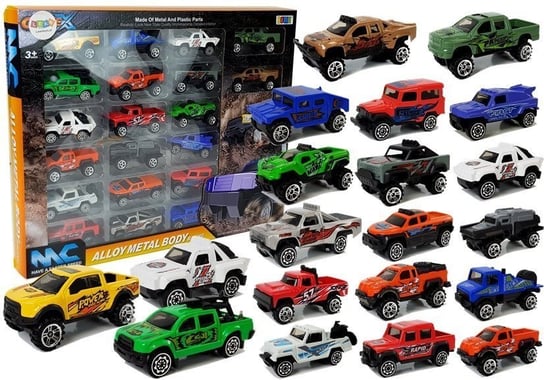 Zestaw Auta Terenowe Jeep Resoraki Różne Kolory 20 Sztuk Lean Toys
