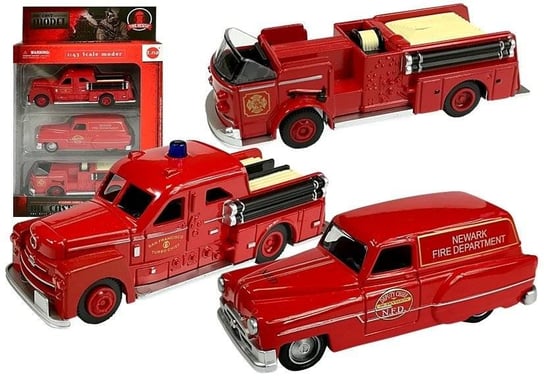 Zestaw Autek Straży Pożarnej 1:43 3 sztuki Resoraki Lean Toys