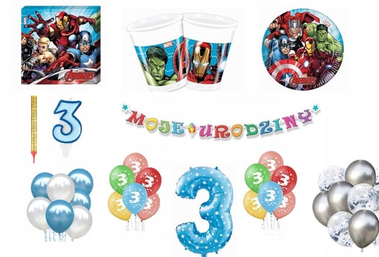 Zestaw Avengers 3 Urodziny Balony Inna marka