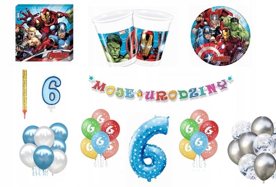 Zestaw Avengers 6 Urodziny Balony Inna marka