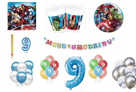 Zestaw Avengers 9 Urodziny Balony Inna marka