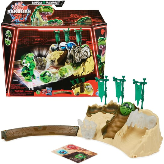 Zestaw Bakugan Training Set + Figurka Titanium Trox Dino Clan zielony Gra strategiczna Bakugan