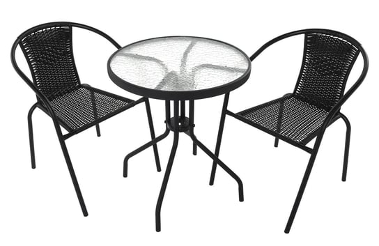 Zestaw balkonowy Bistro stolik + 2 krzesła czarny HOME INVEST INTERNATIONAL