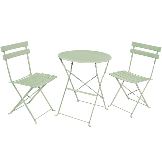 Zestaw balkonowy Orion stół + 2 krzesła meble ogrodowe taras Zielony FABRYKA MEBLI AKORD