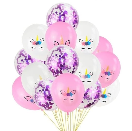 Zestaw Balonów Balon Jednorożec Urodziny 15 Sztuk Hopki
