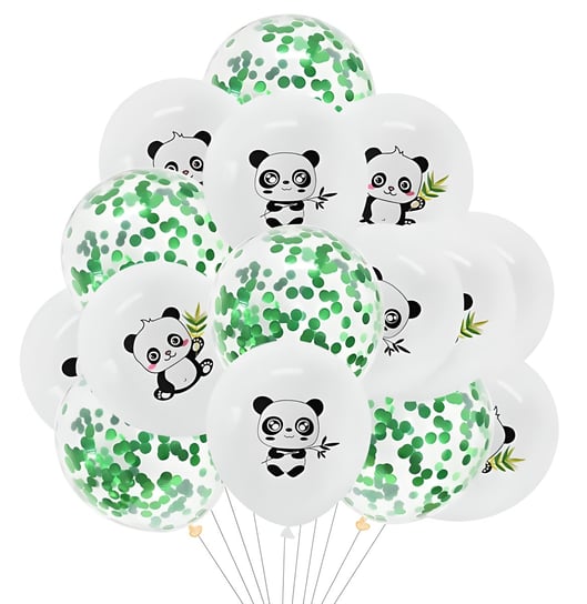 Zestaw Balonów Balon Panda Konfetti Urodziny 15Szt Hopki