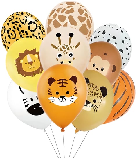 Zestaw Balonów Balon Zwierzęta Safari Urodziny 10 Szt Hopki