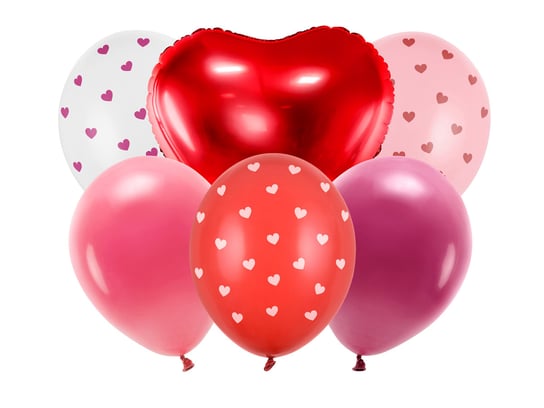 Zestaw balonów Be mine valentine, mix (1 op. / 6 szt.) PartyDeco