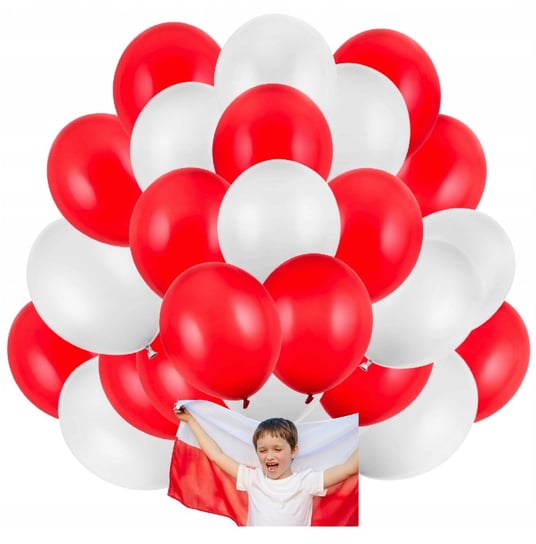 Zestaw balonów biało czerwone Święto Narodowe Mecz Polska balony euro Szafran Limited