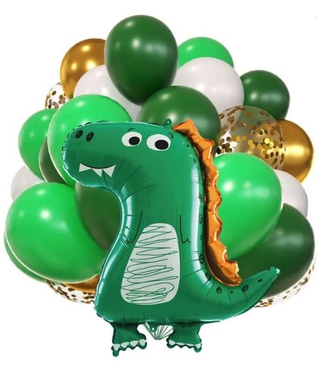 Zestaw balonów Dinozaur Foliowy na Urodziny Chłopca Balony zielone Roczek Dekoracje na Hel Szafran Limited