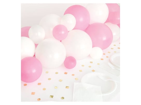Zestaw balonów do girlandy balonowej biało-różowej Unique